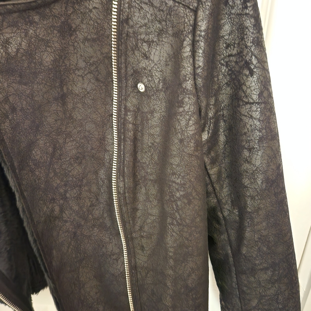 Michael Kors Moto Cropped Black Jacket Women's size Medium 🎉HP 🎉 - Picture 5 of 8